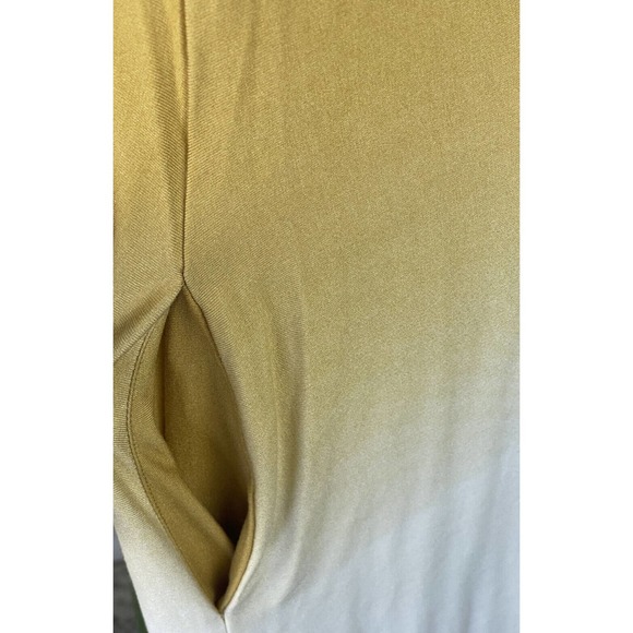 Est. 1946 Womens Size 14W / 16W Gold Cream & Green Ombre Maxi Pocket Maxi Dress - Picture 5 of 11